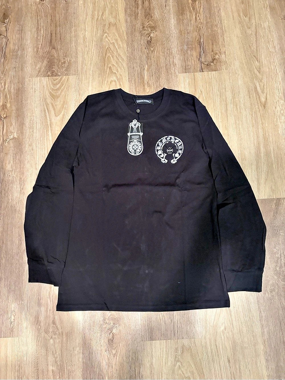 Chrome Hearts Horseshoe & Cemetery Cross Long Sleeve T-Shirt Black Large